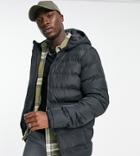 Threadbare Tall Puffer Jacket With Hood In Black