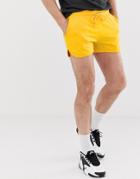 Asos Design Jersey Runner Shorts In Yellow - Yellow