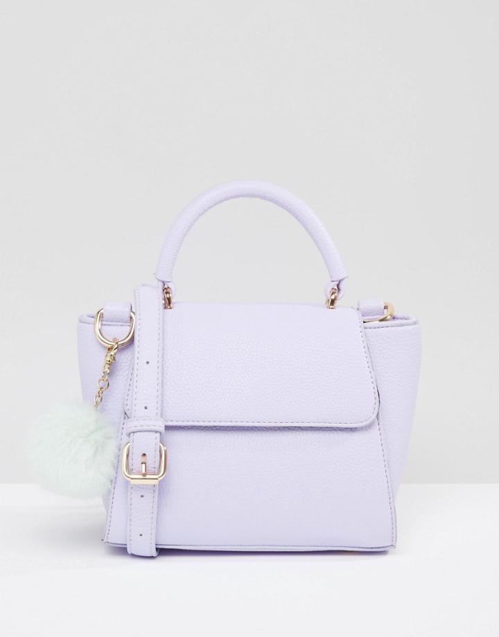 Skinnydip Small Cross Body In Lilac With Pom Pom - Lilac