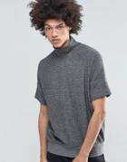 Weekday Eighty Melange Sweatshirt Short Sleeve Turtleneck - Gray