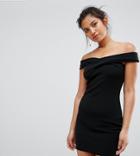 Bec & Bridge Luxe Exclusive Bardot Mini Dress - Black