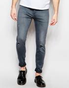 D.i.e. Storm Extreme Super Skinny Distressed Jeans In Worn Gray - Grey Wash 3