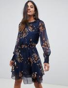 Y.a.s Filukka Floral Print Dress - Navy