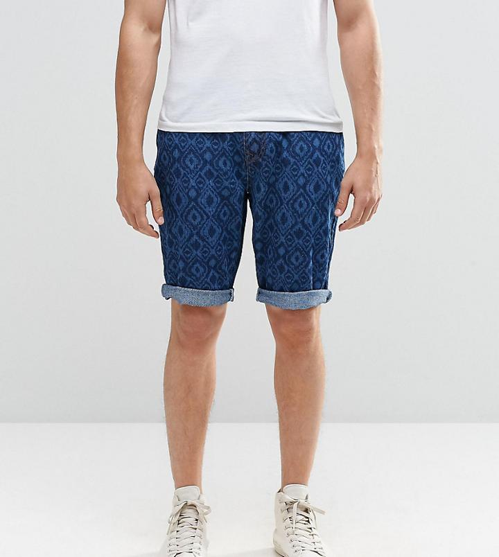 Brooklyn Supply Co Laser Print Prospect Slim Shorts - Blue