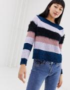 Only High Neck Multi Knit Sweater