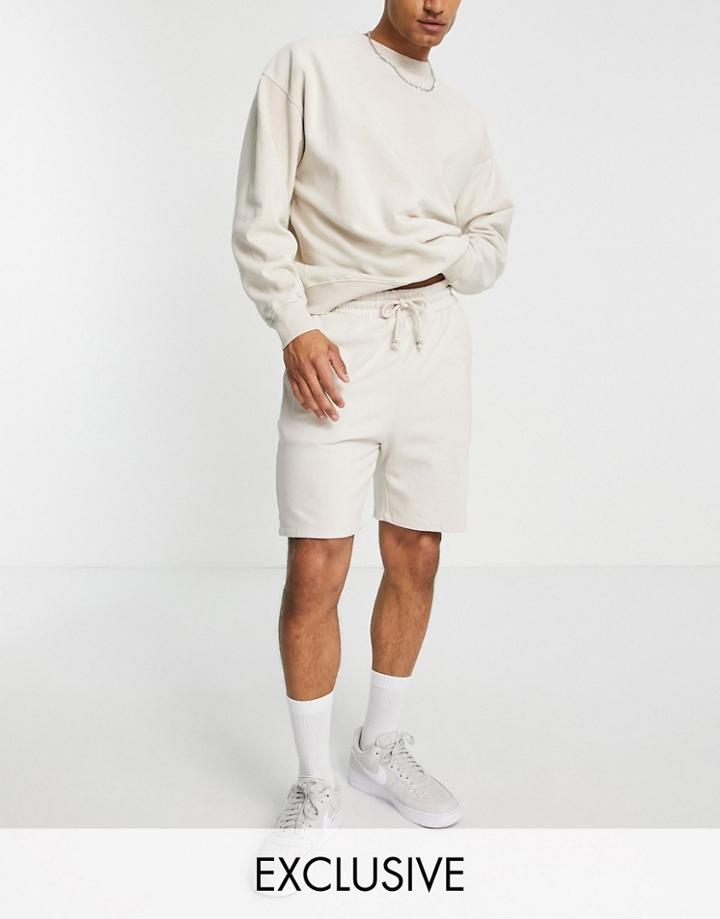 Reclaimed Vintage Inspired Short Tracksuit In Stone-neutral