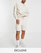 Reclaimed Vintage Inspired Short Tracksuit In Stone-neutral