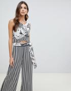 Forever Unique Stripe Scarf Print Two-piece - Multi