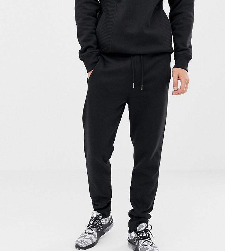Another Influence Tall Quilted Panel Slim Fit Sweatpants-black