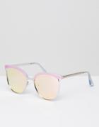Quay Australia Star Dust Cat Eye Sunglasses In Pink - Pink