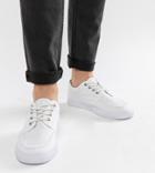 Asos Design Wide Fit Lace Up Plimsolls In White Canvas - White