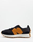 New Balance 327 Sneakers In Black And Yellow