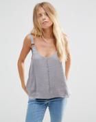 Asos Satin Cami With D Ring - Gray