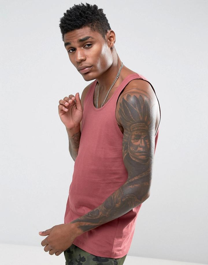 Asos Tank In Skater Fit - Red