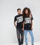 Help Refugees Choose Love T-shirt In Black Organic Cotton - Black