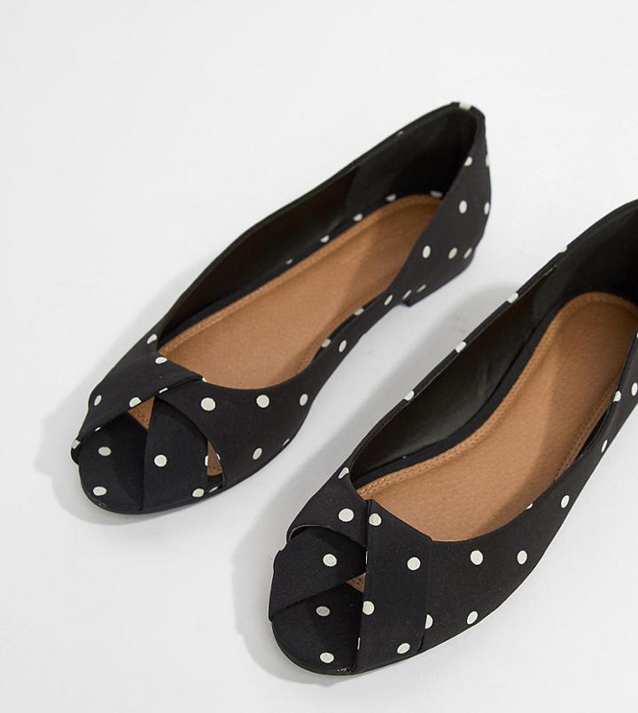 Asos Design Leeva Peeptoe Ballet Flats - Multi