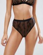 Asos Jasmine Lace High Leg High Waist Pant - Black