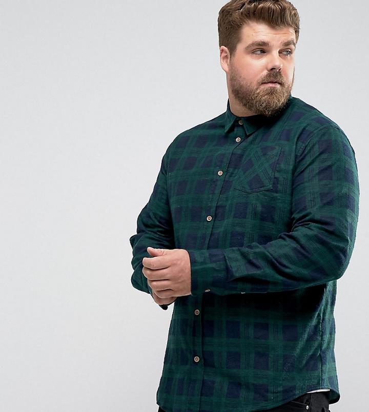 Brave Soul Plus Checked Shirt - Green