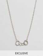 Reclaimed Vintage Handcuffs Necklace - Silver