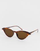 Pieces Tortoise Shell Cat Eye Sunglasses-brown