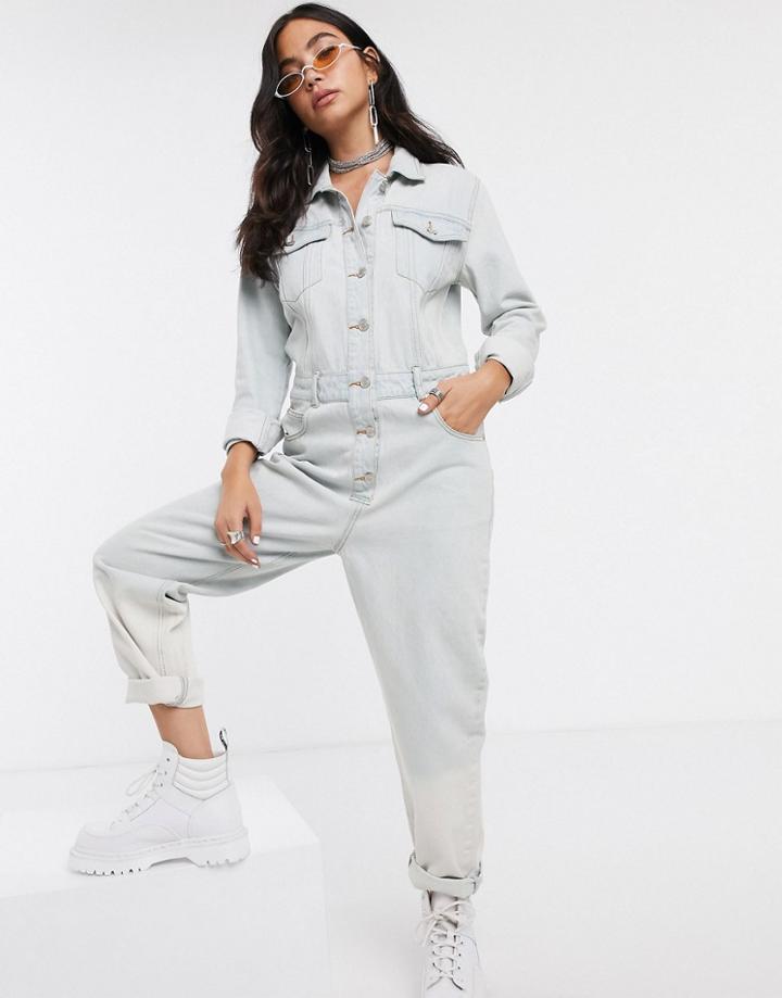 Signature 8 Light Wash Denim Boiler Suit-blue