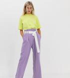 Collusion Wide Leg Tailored Pants - Purple