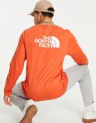 The North Face Easy Long Sleeve T-shirt In Orange