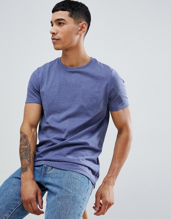 Asos Design T-shirt With Crew Neck In Blue