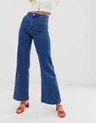 & Other Stories Flare Jean With Pocket Detail In Blue