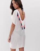 Anmol Scoop Neck Beach Dress With Tassel Detailing