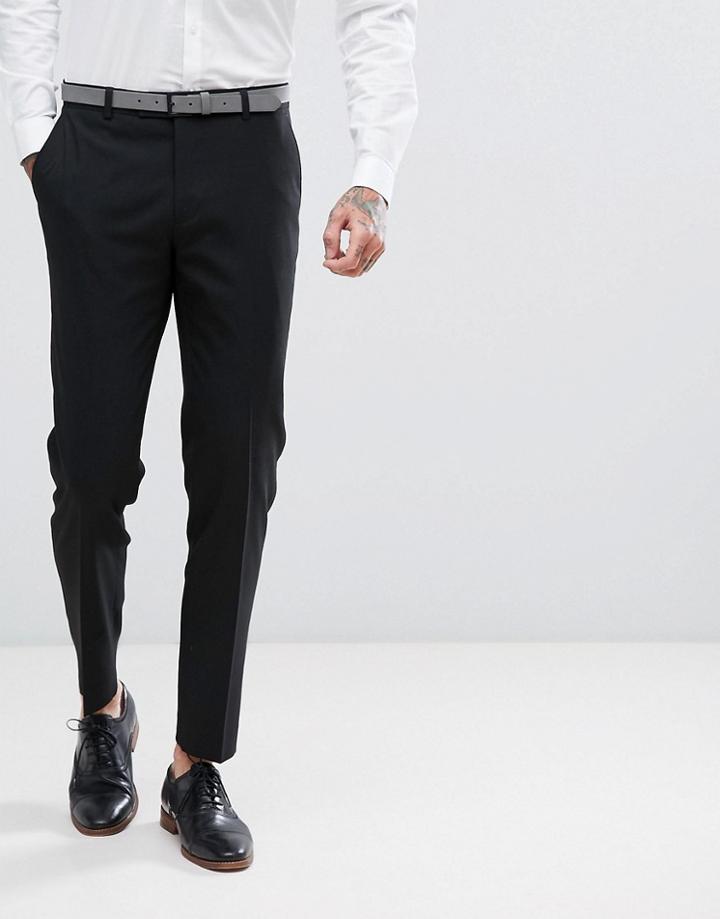Harry Brown Plain Stretch Slim Suit Pants - Black