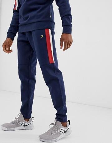 Farah Sport Albany Panel Sweat Sweatpants In Navy - Navy