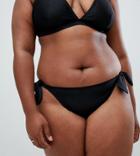 Wolf & Whistle Curve Eco Mix & Match Bunny Tie Bikini Bottom - Black