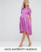 Asos Maternity Nursing Dip Back Dress - Pink