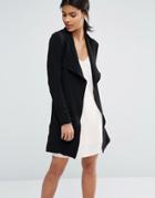 Vero Moda Drape Belted Coat - Black