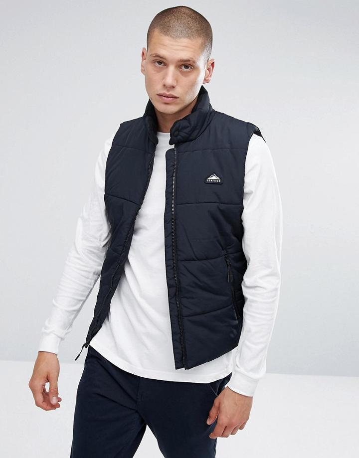 Penfield Washbourne Quilted Vest In Black - Black