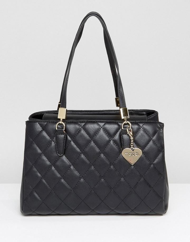 Marc B Quilted Shoulder Bag In Black - Black