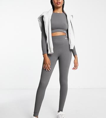 Urban Threads Tall Seamless Gym Leggings In Gray