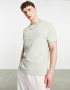 Asos Design Relaxed Fit Heavyweight T-shirt In Washed Khaki-green