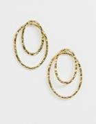 Pieces Sikka Molten Metal Hoop Earrings - Gold