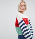 Oneon Hand Knitted Stripe Sleeve Sweater - Multi