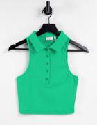 Asos Design Sleeveless Polo In Apple Green