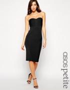 Asos Petite Midi Bodycon Dress In Bandage Fabric - Black