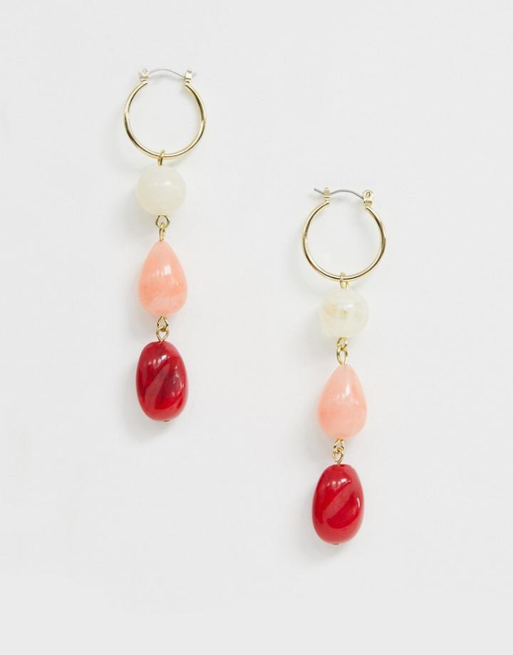 Pieces Triple Stone Drop Earrings-gold