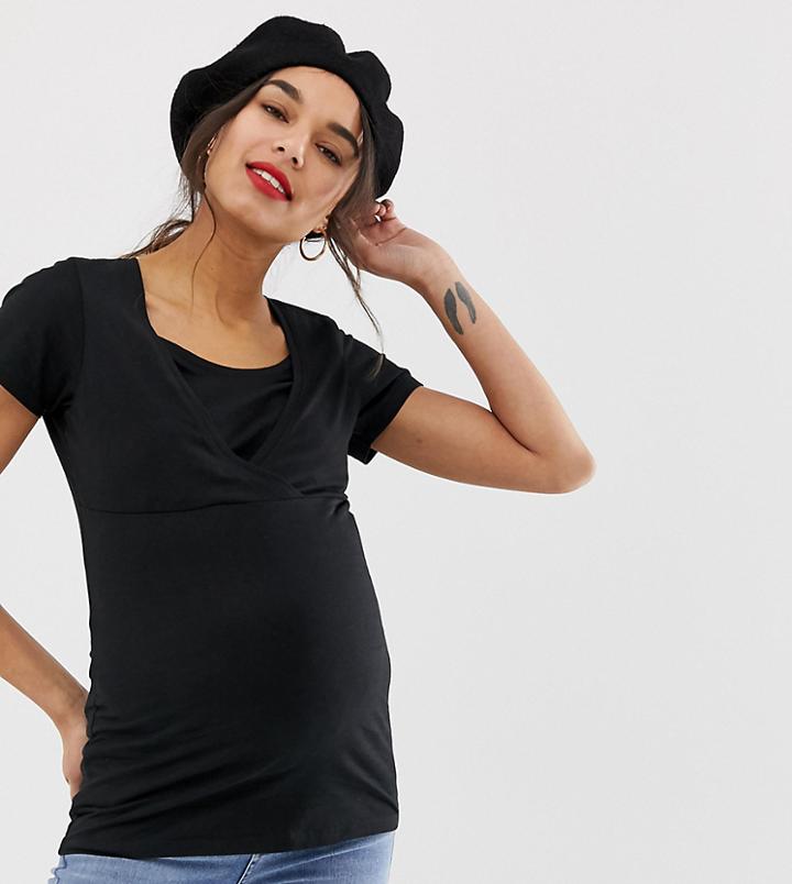 New Look Maternity Nursing Tee In Black - Black
