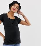 New Look Maternity Nursing Tee In Black - Black