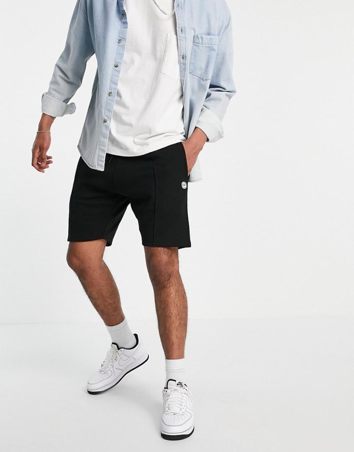 Le Breve Jersey Shorts With Seam Detail In Black
