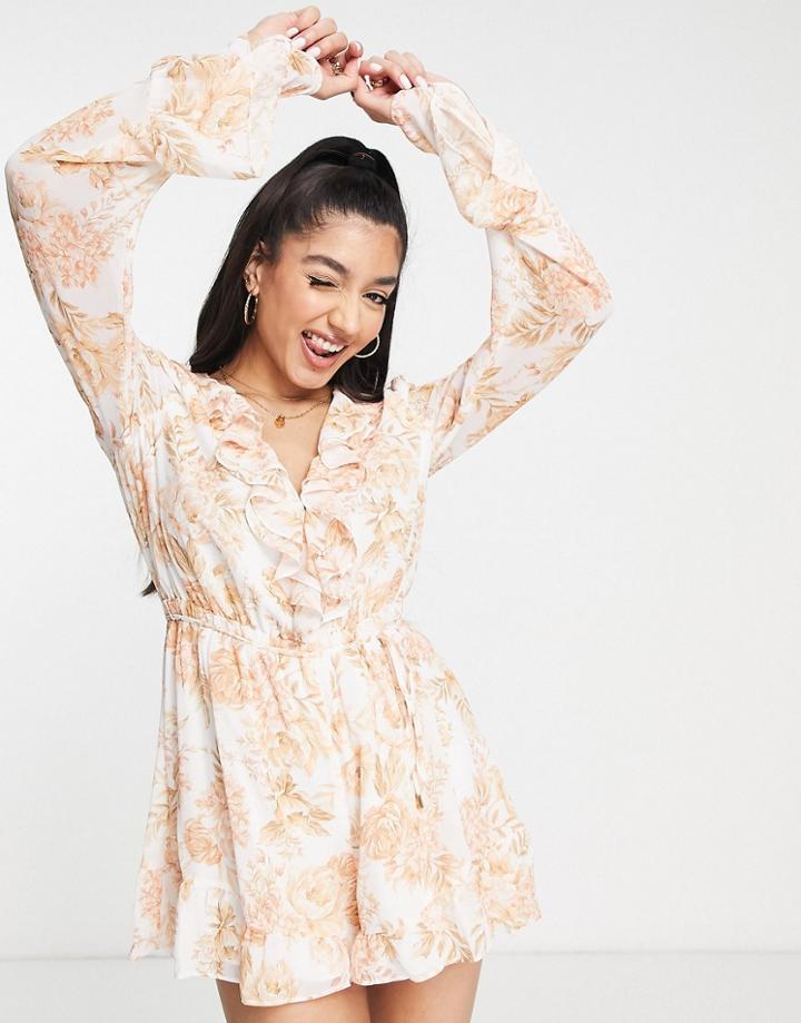 Ever New Ruffle Romper In Orange