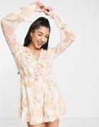 Ever New Ruffle Romper In Orange