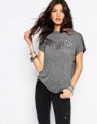Diesel Varsity Logo Open Back T-shirt - Gray